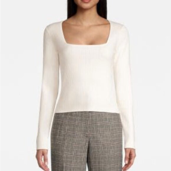 Squareneck Rib Sweater - Picture 1 of 5